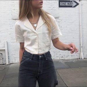 Brand Melville White Collared Vivian Top